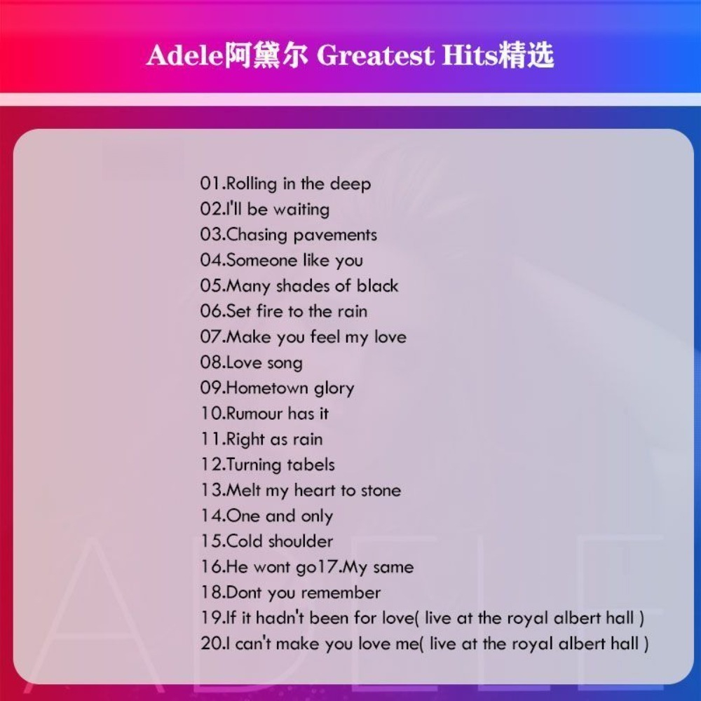 Adele Greatest Hits CD | Weste - Audio Music Only incelemesi ve fiyatı