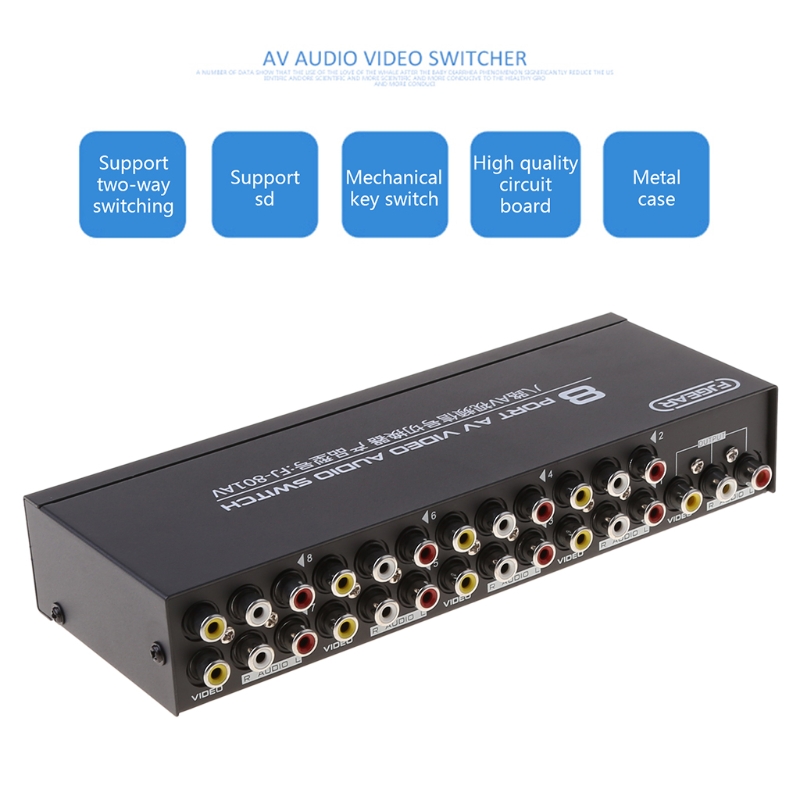 8-Way AV Switch RCA Switcher 8 - Audio Music Converter incelemesi ve fiyatı