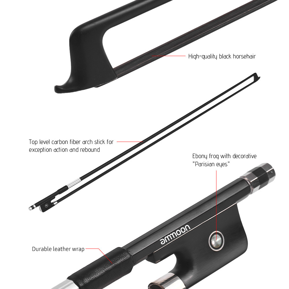 Carbon  Violin Bow ammoon 4/4  - Violin Rosin Bow incelemesi ve fiyatı