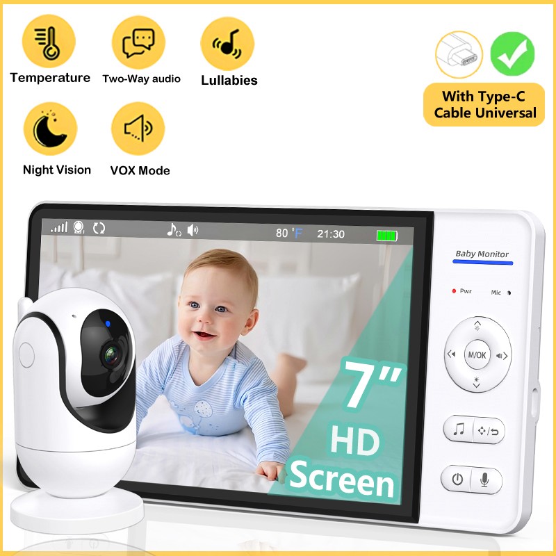 No WiFi 7 Inch Baby Monitor 2- - Audio Music Videos incelemesi ve fiyatı