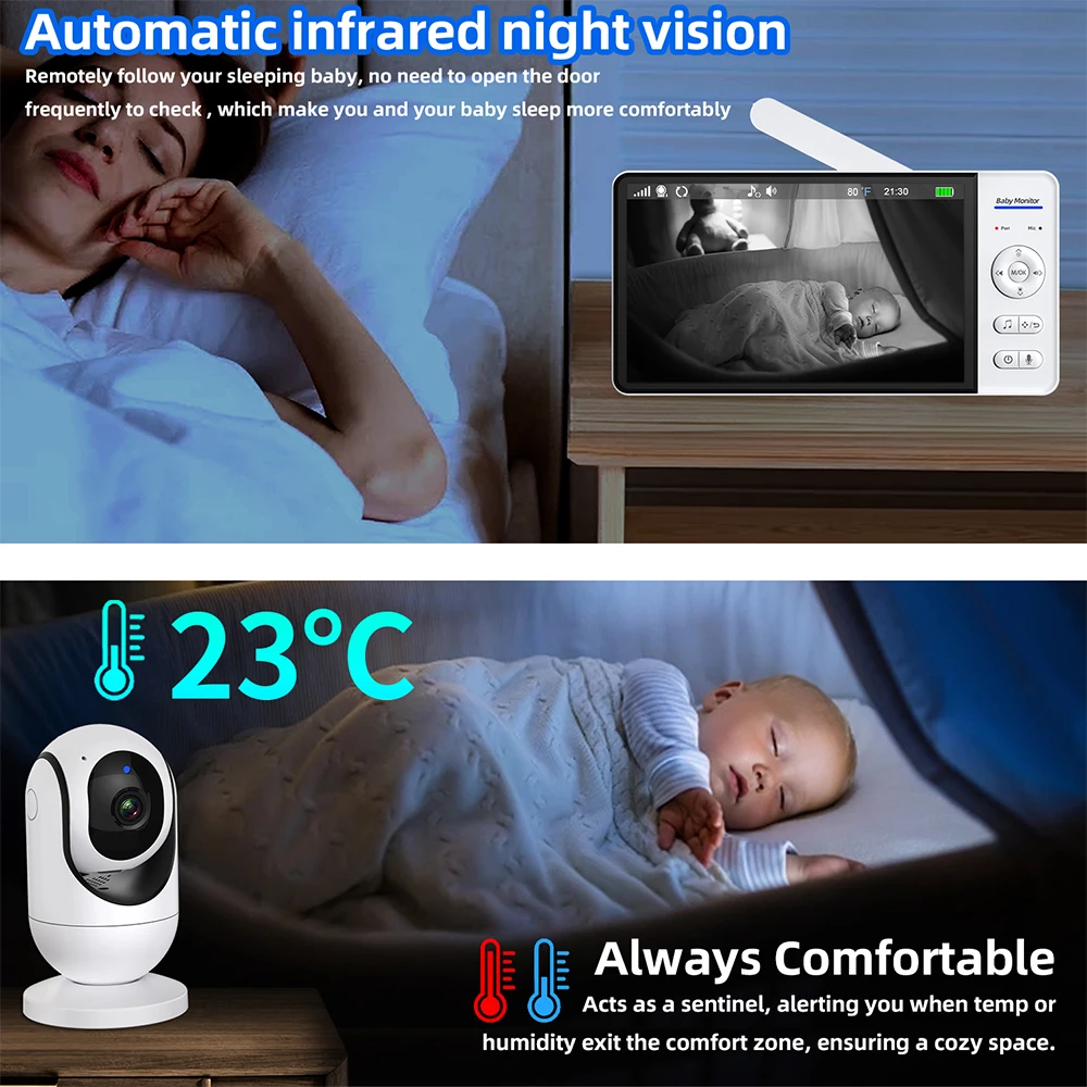 No WiFi 7 Inch Baby Monitor 2- - Audio Music Videos incelemesi ve fiyatı