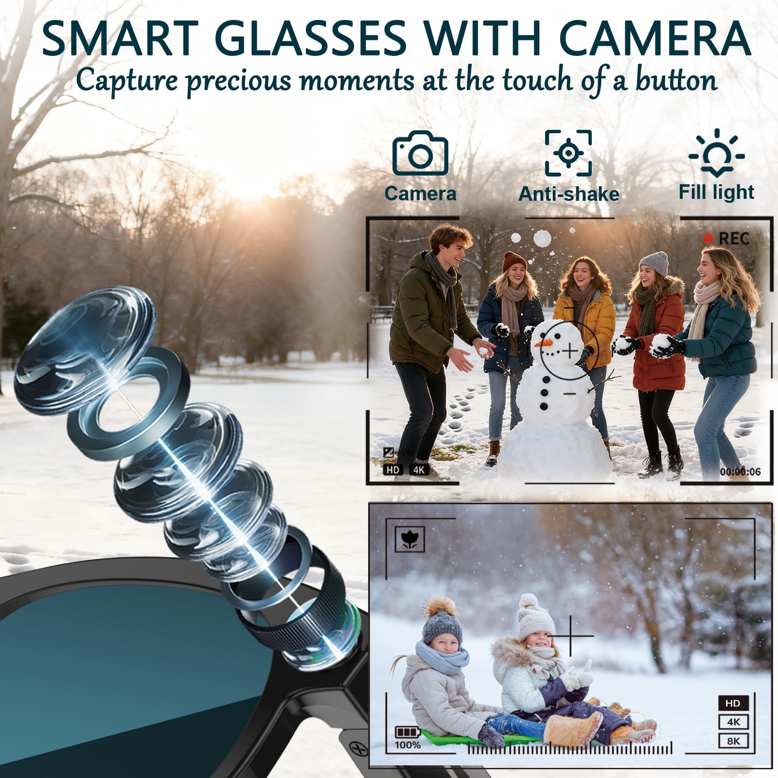 Black Smart Ai Glasses for Men - Audio Music Videos incelemesi ve fiyatı